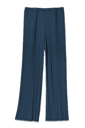 Pleated Straight Leg Trousers, Blue