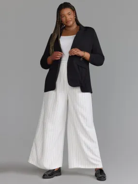 Plus Wide Leg Pinstripe Pant