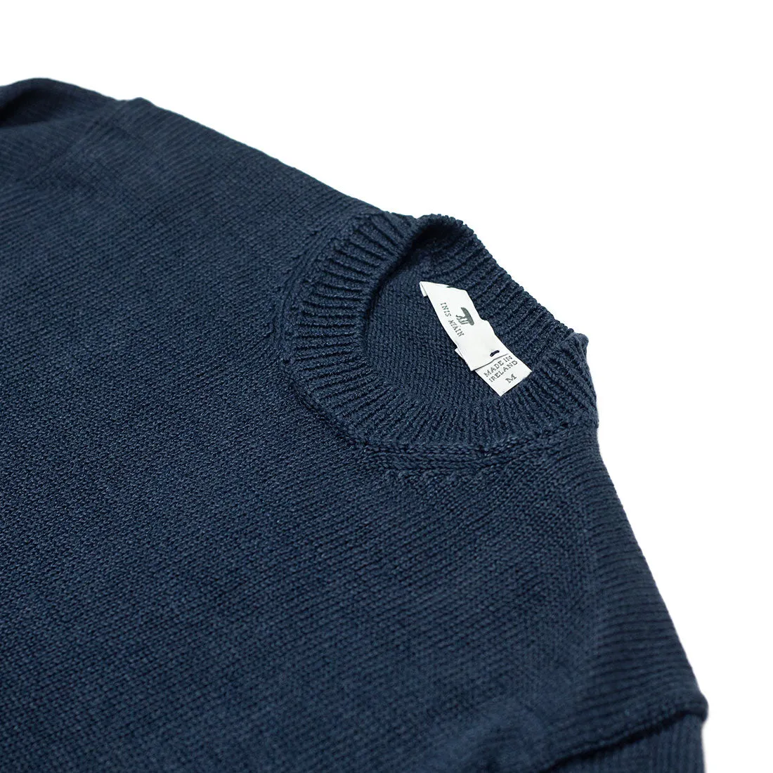 "Blueberry" blue linen crewneck sweater