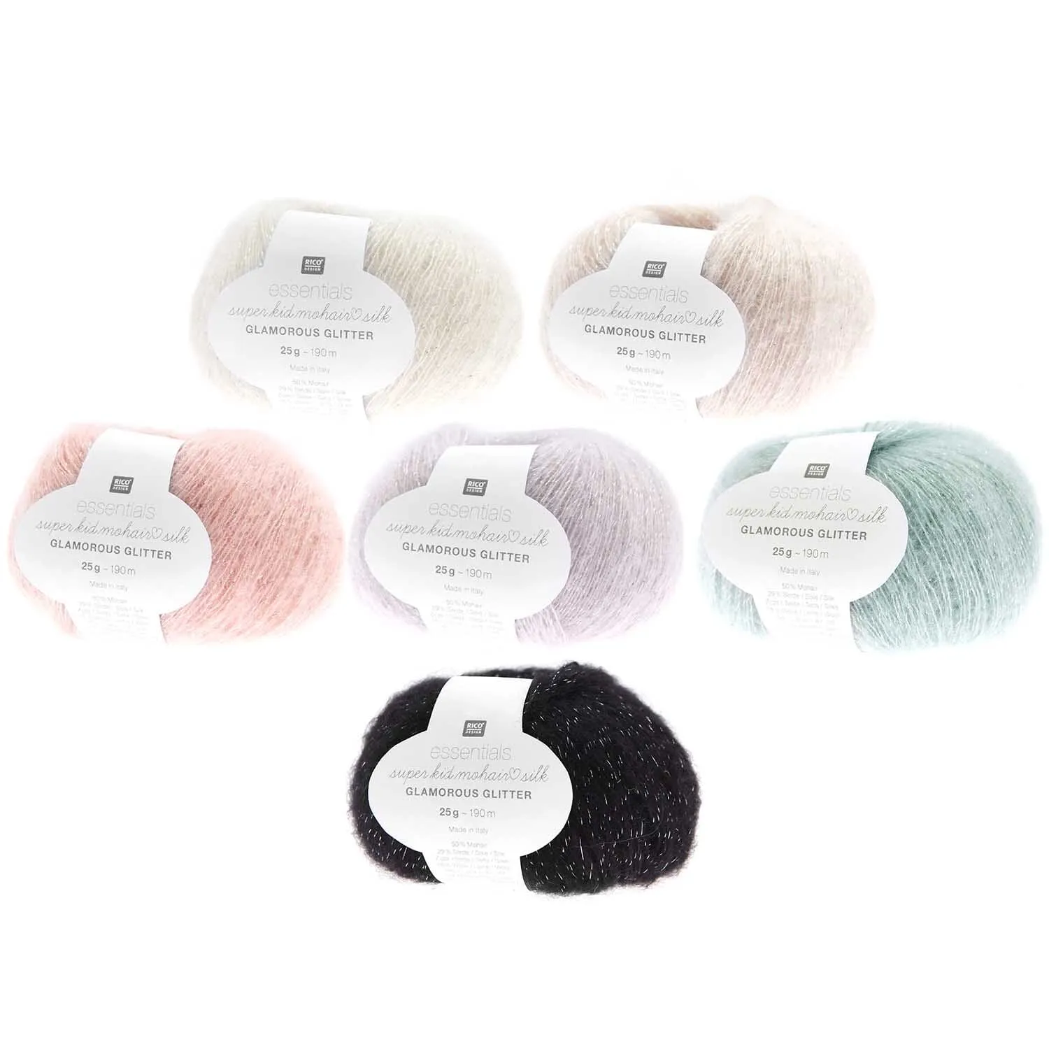 Rico Design Essentials Super Kid Mohair Loves Silk Glamorous Glitter