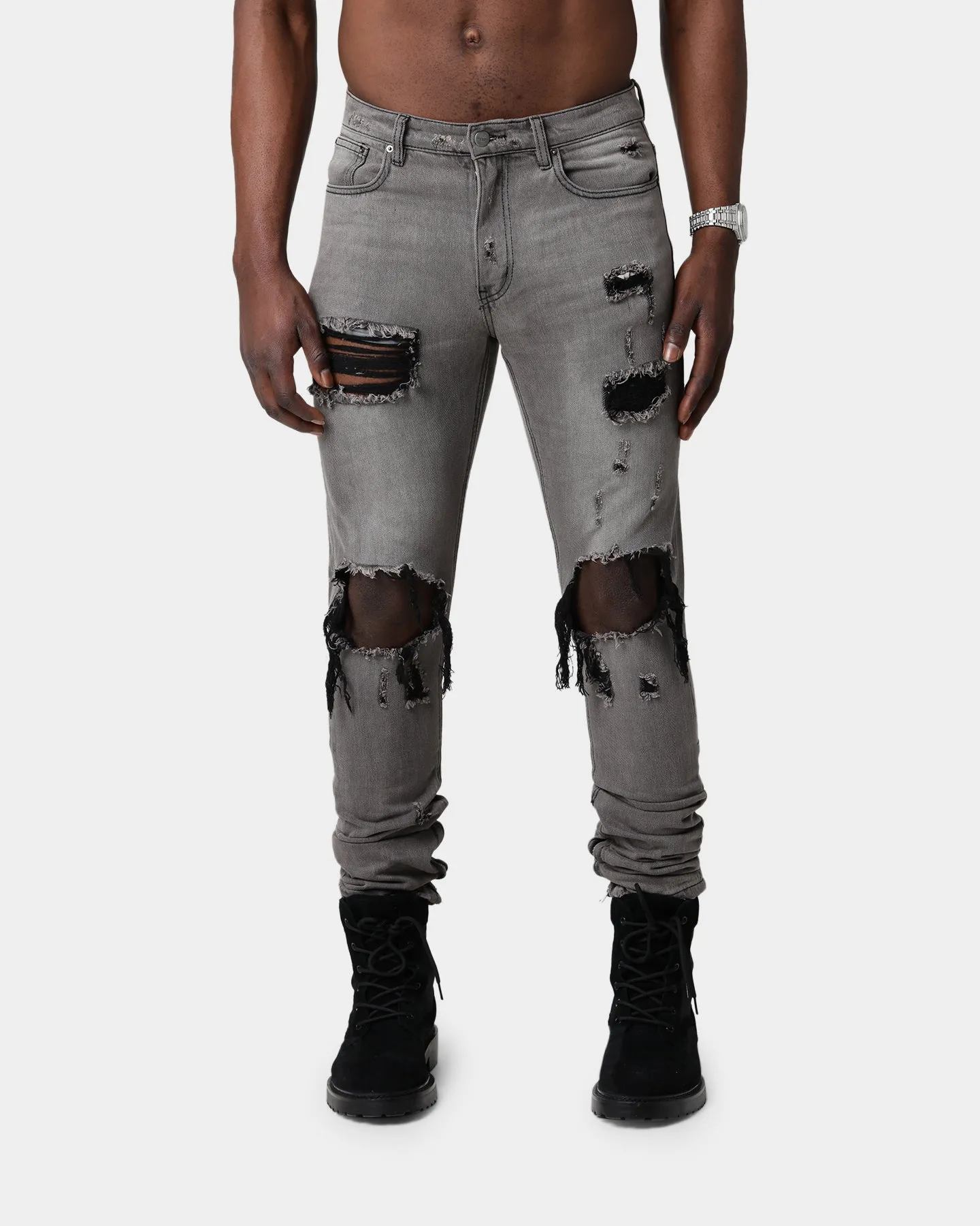 Saint Morta Destroyer Distressed Jeans Vintage Grey