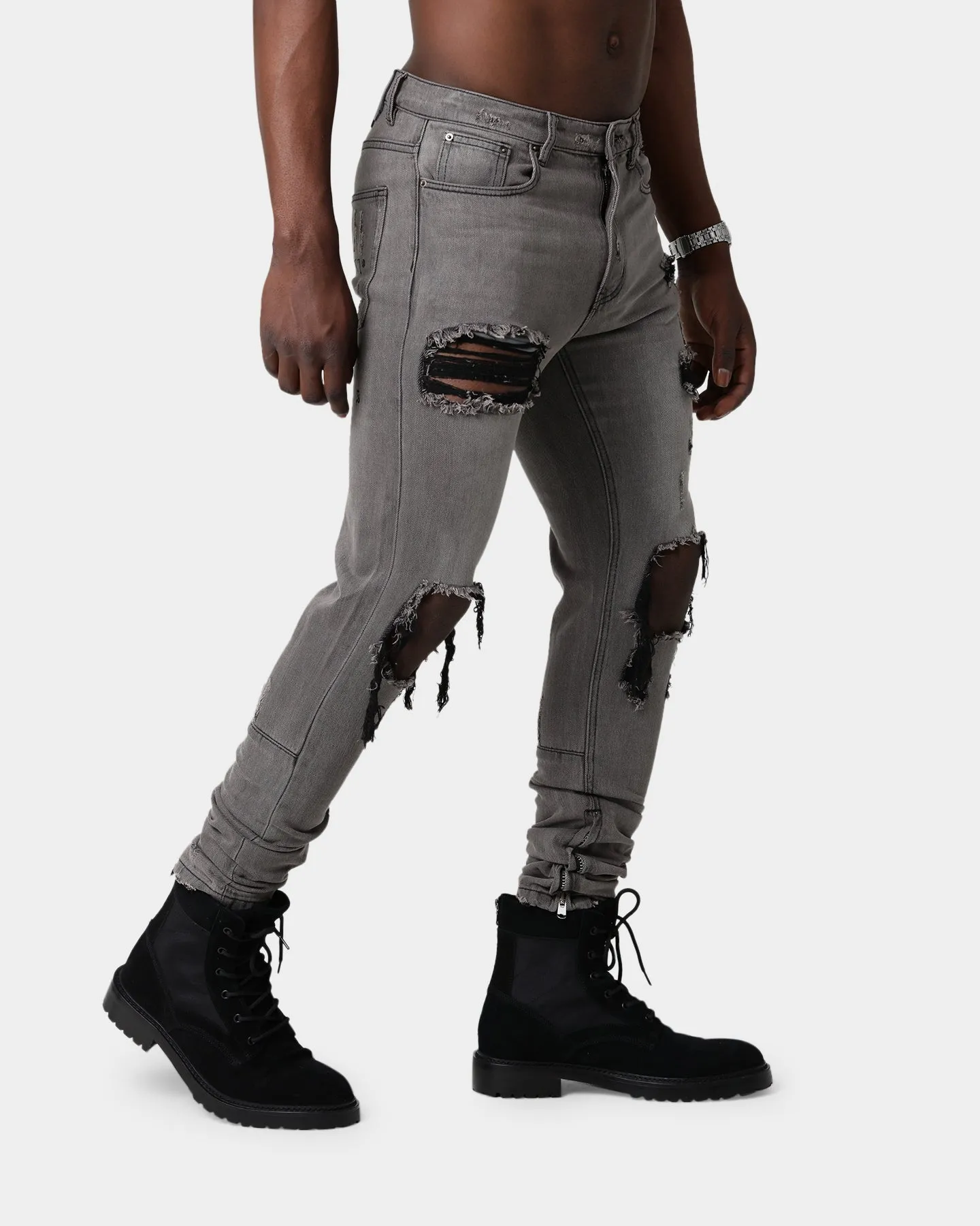 Saint Morta Destroyer Distressed Jeans Vintage Grey