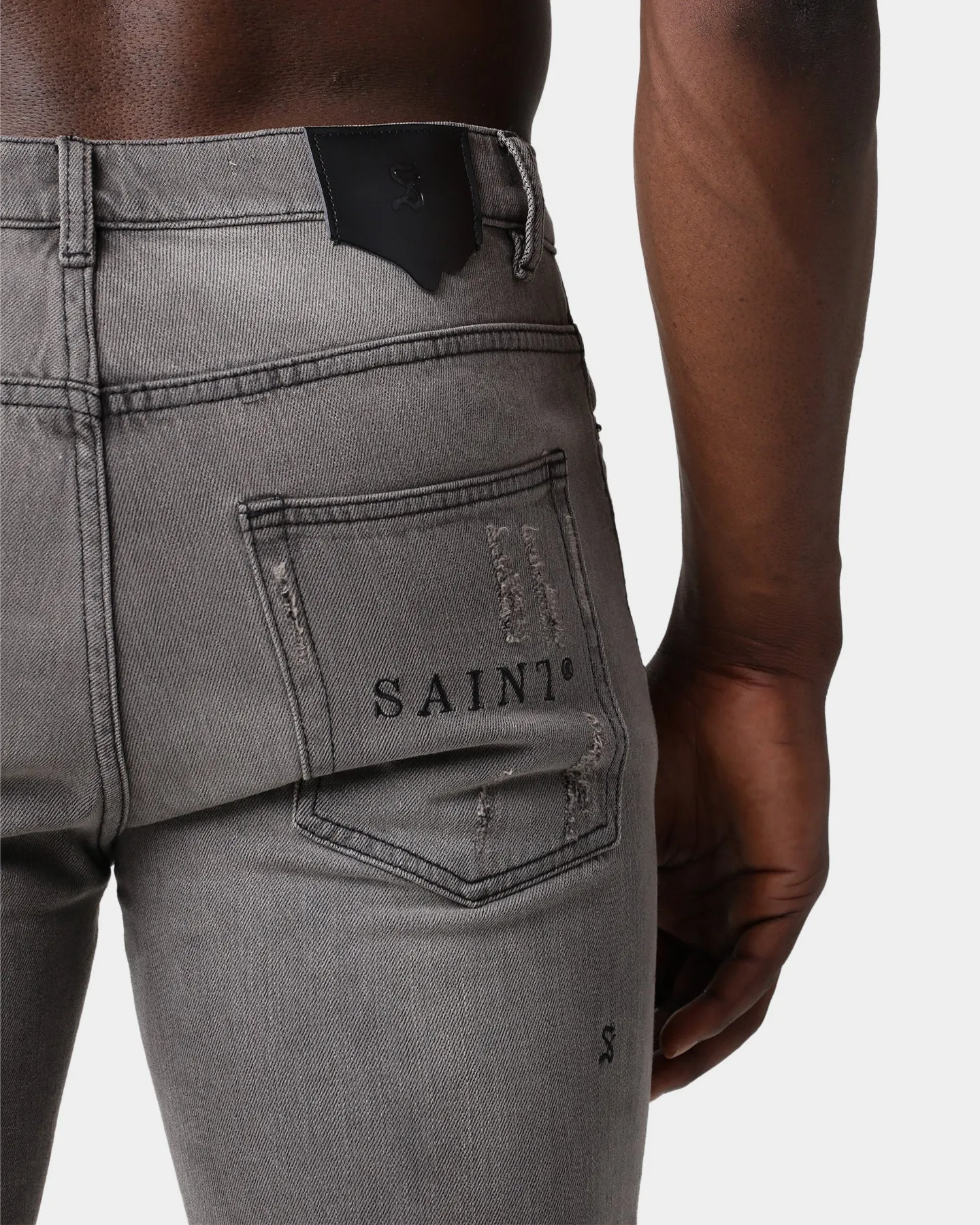 Saint Morta Destroyer Distressed Jeans Vintage Grey