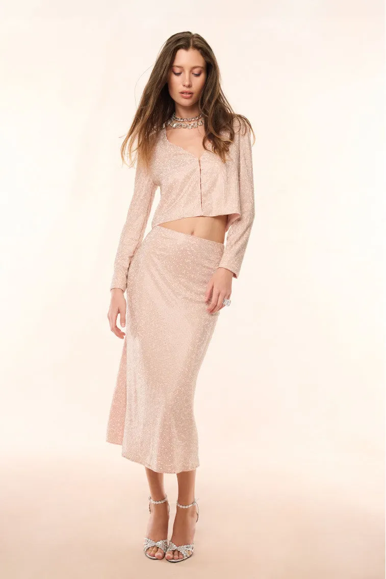 Samaria Crystal Midi Skirt