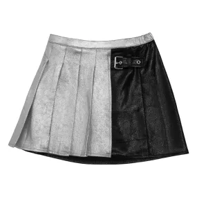 SCHOOLGIRL PLEATED METALLIC SKIRT