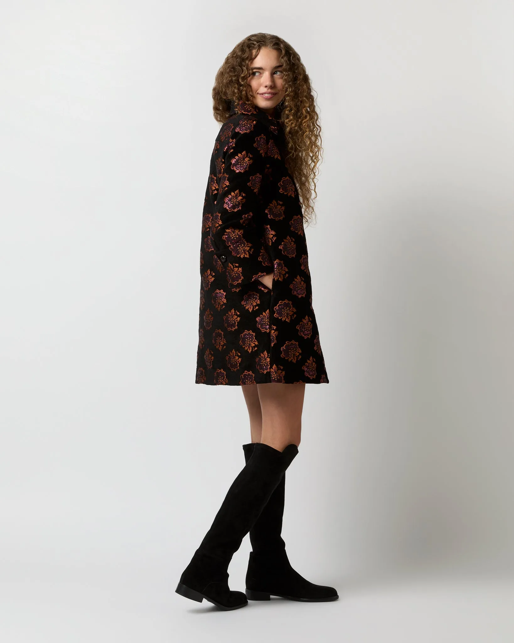 Short Artemis Dress in Rosette Jacquard