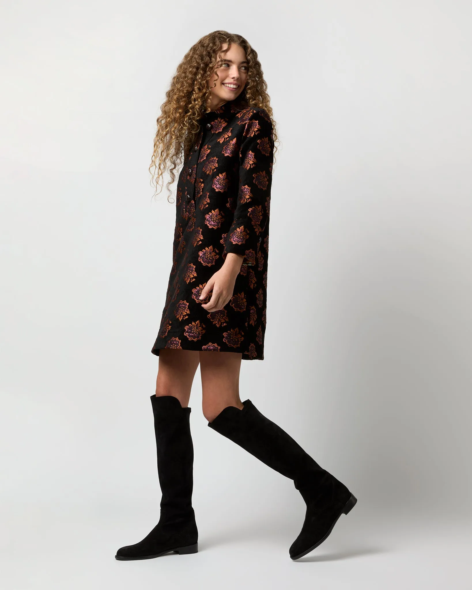 Short Artemis Dress in Rosette Jacquard