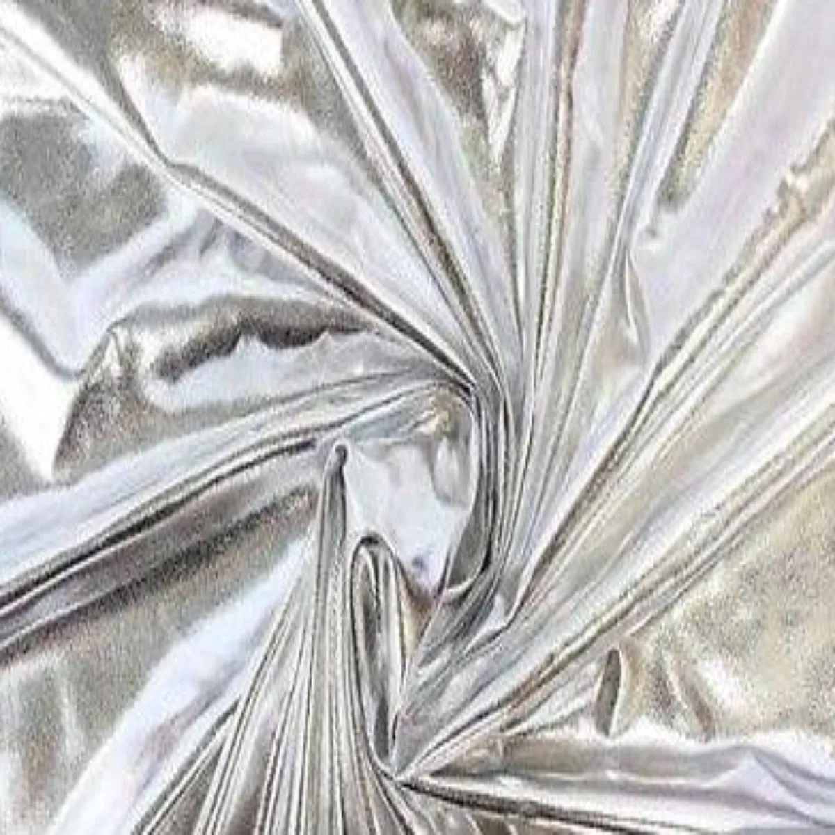 Silver Metallic Foil Apparel Spandex Fabric