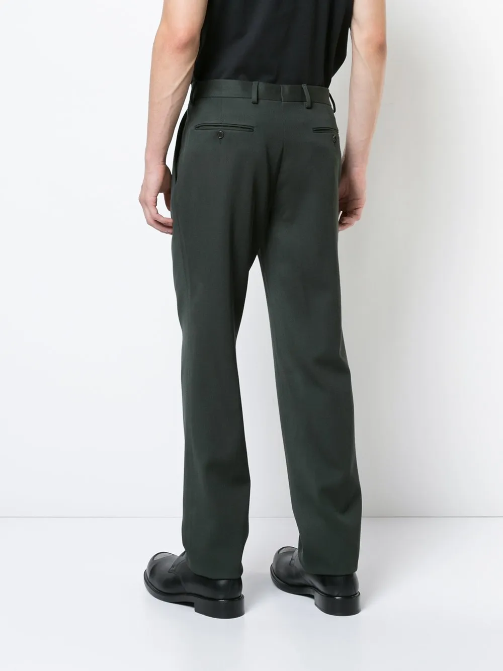 Slim Trousers Dark Olive Green