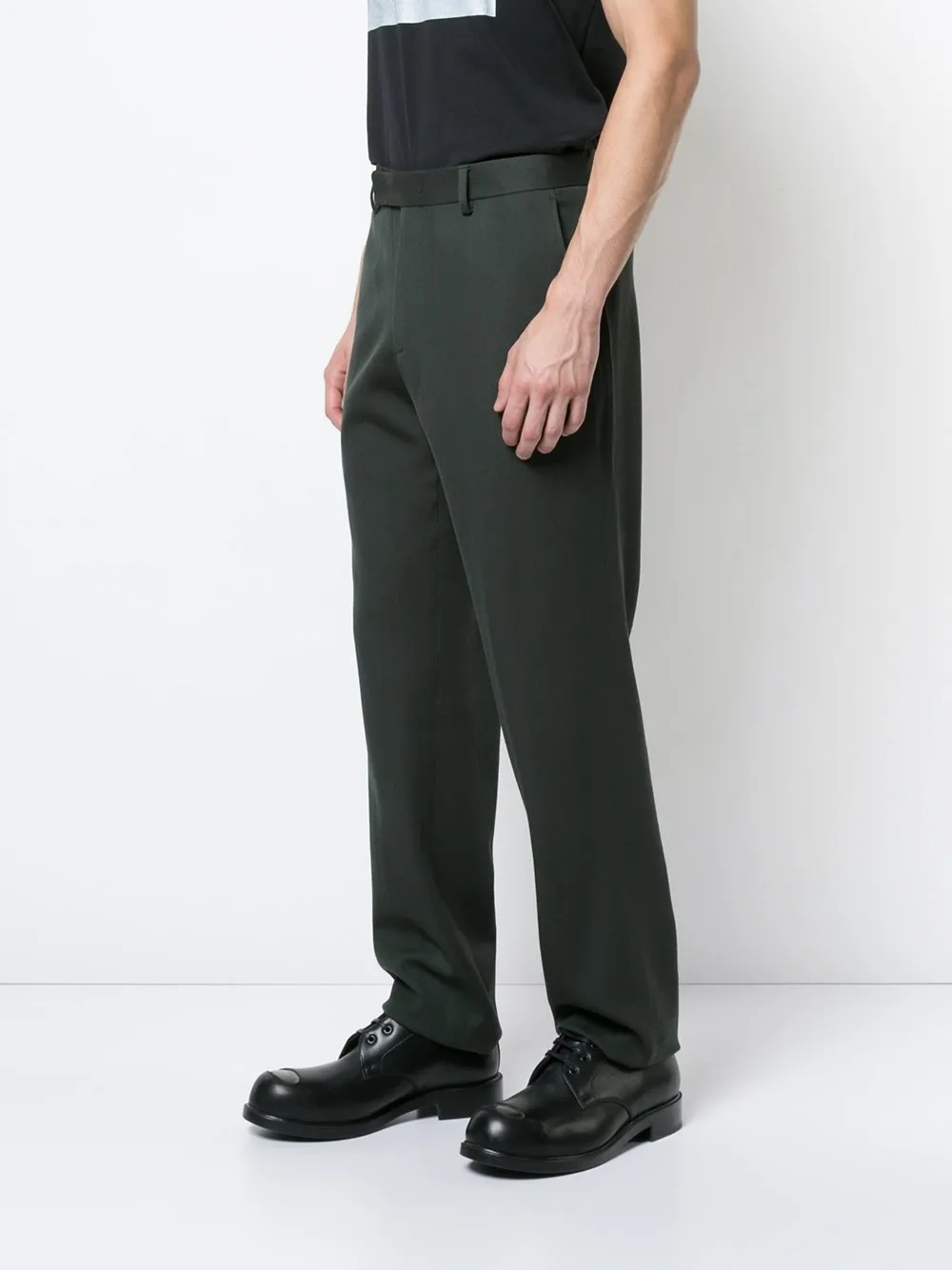 Slim Trousers Dark Olive Green