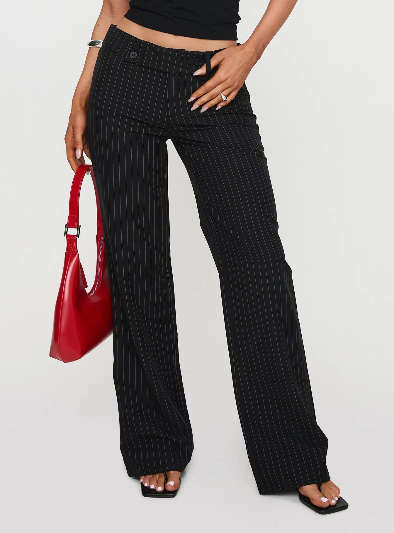 Socialista Pinstripe Pant Black