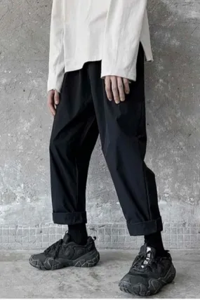 Solid Straight Leg Trousers