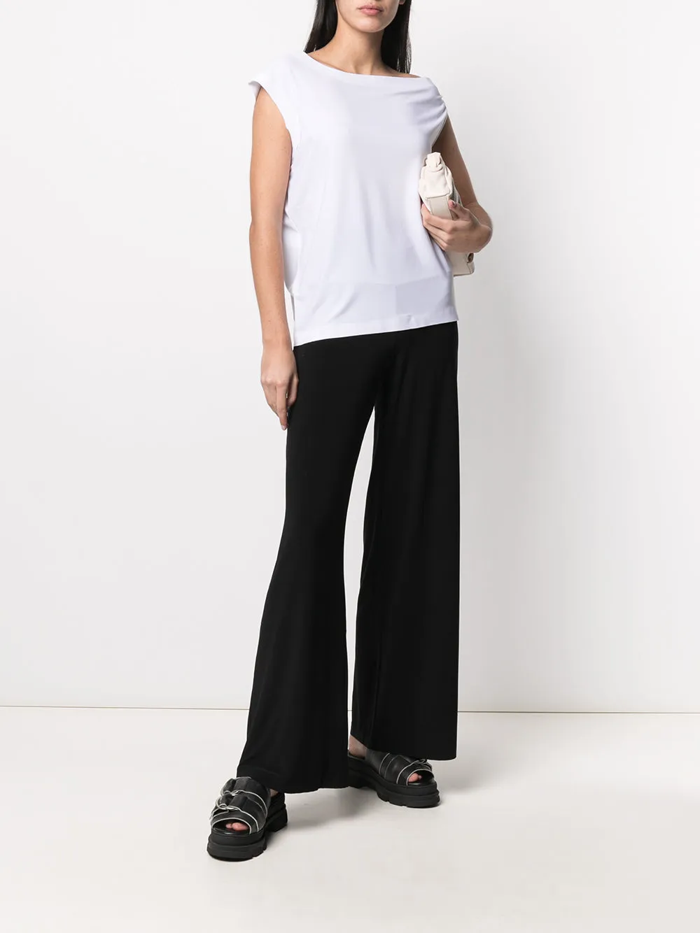 Straight leg black trousers