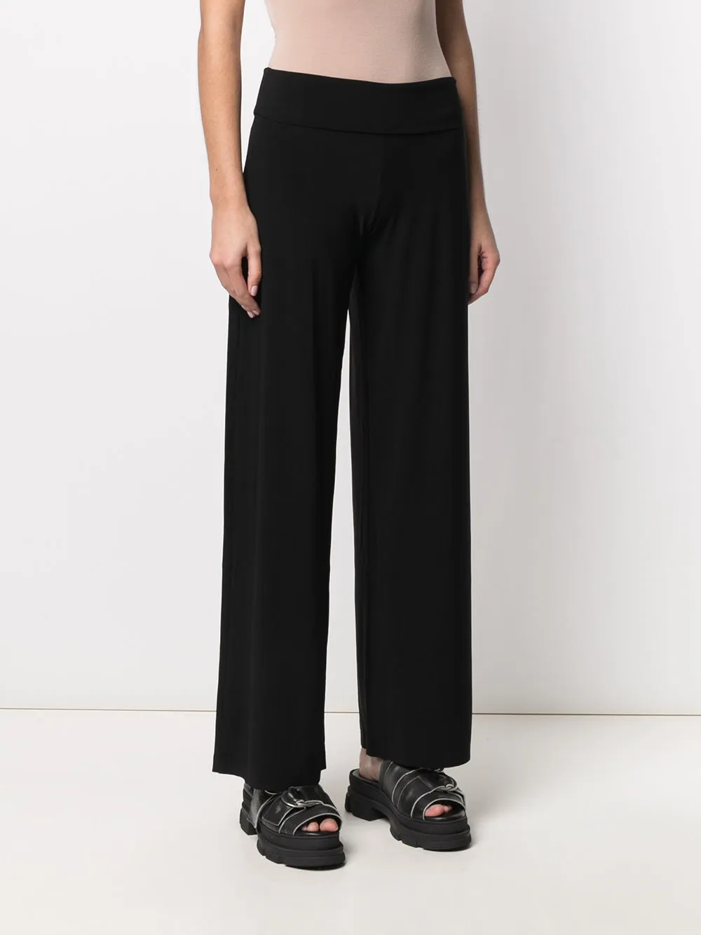 Straight leg black trousers