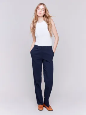 Straight Leg Pants - Navy