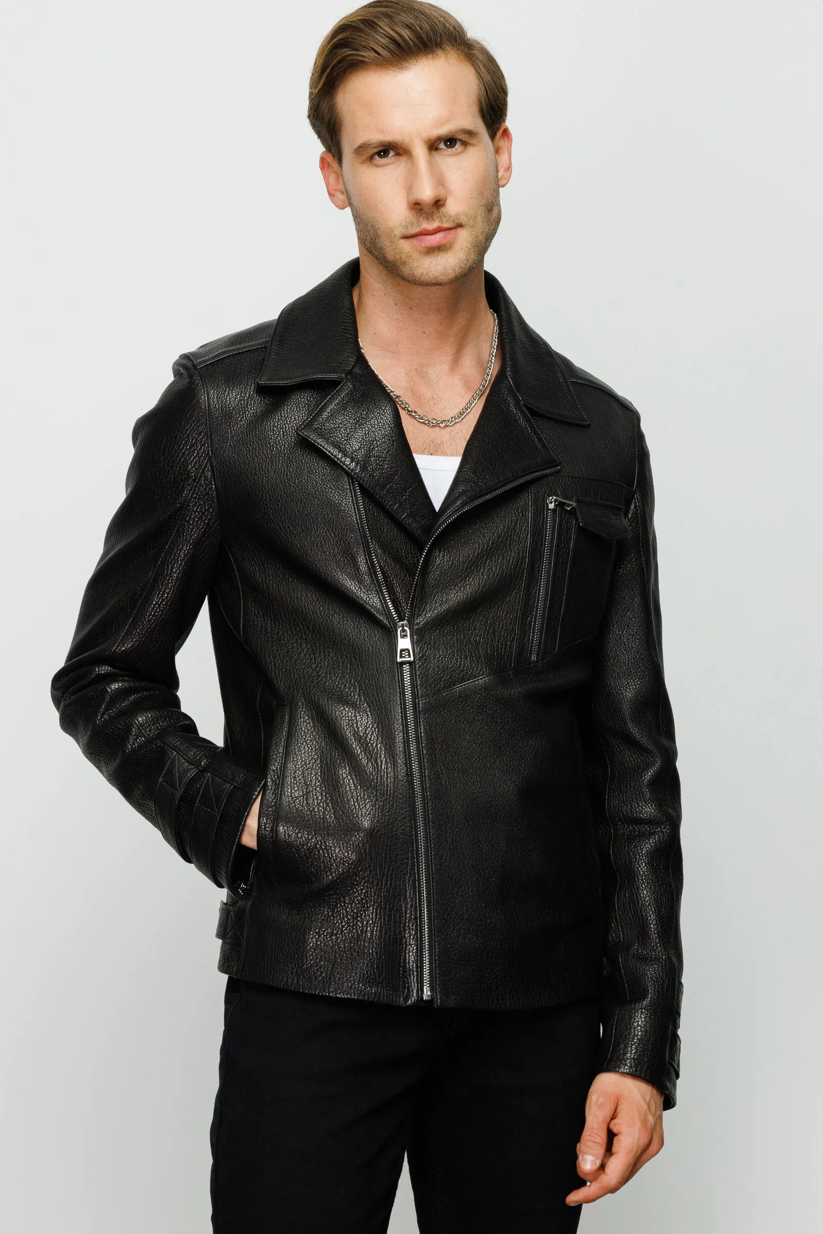 The Monala Black Leather Men Jacket