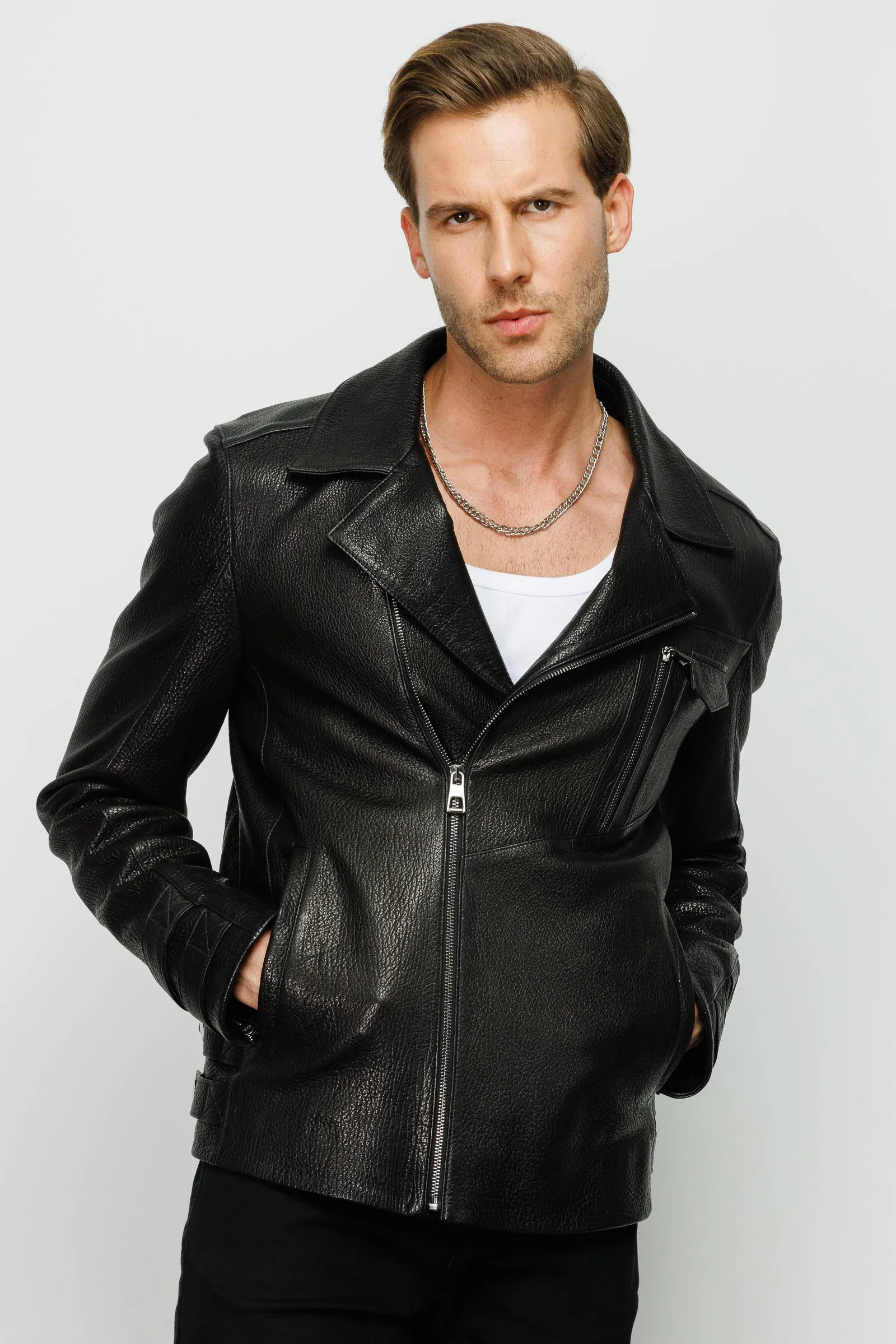 The Monala Black Leather Men Jacket