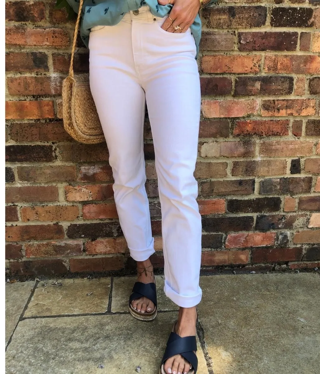 White Straight Leg Jeans